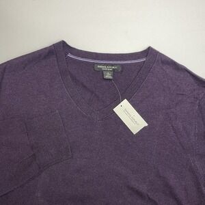 NEW Banana Republic Luxury Blend Sweater Men's Large V-Neck Long Sleeve Purple